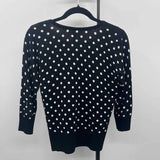 White House Black Market Women's Size M Black dotted Cardigan