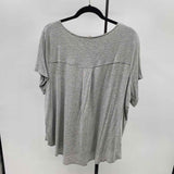 Philosophy Women's Size 2X Gray Stripe Short Sleeve Shirt