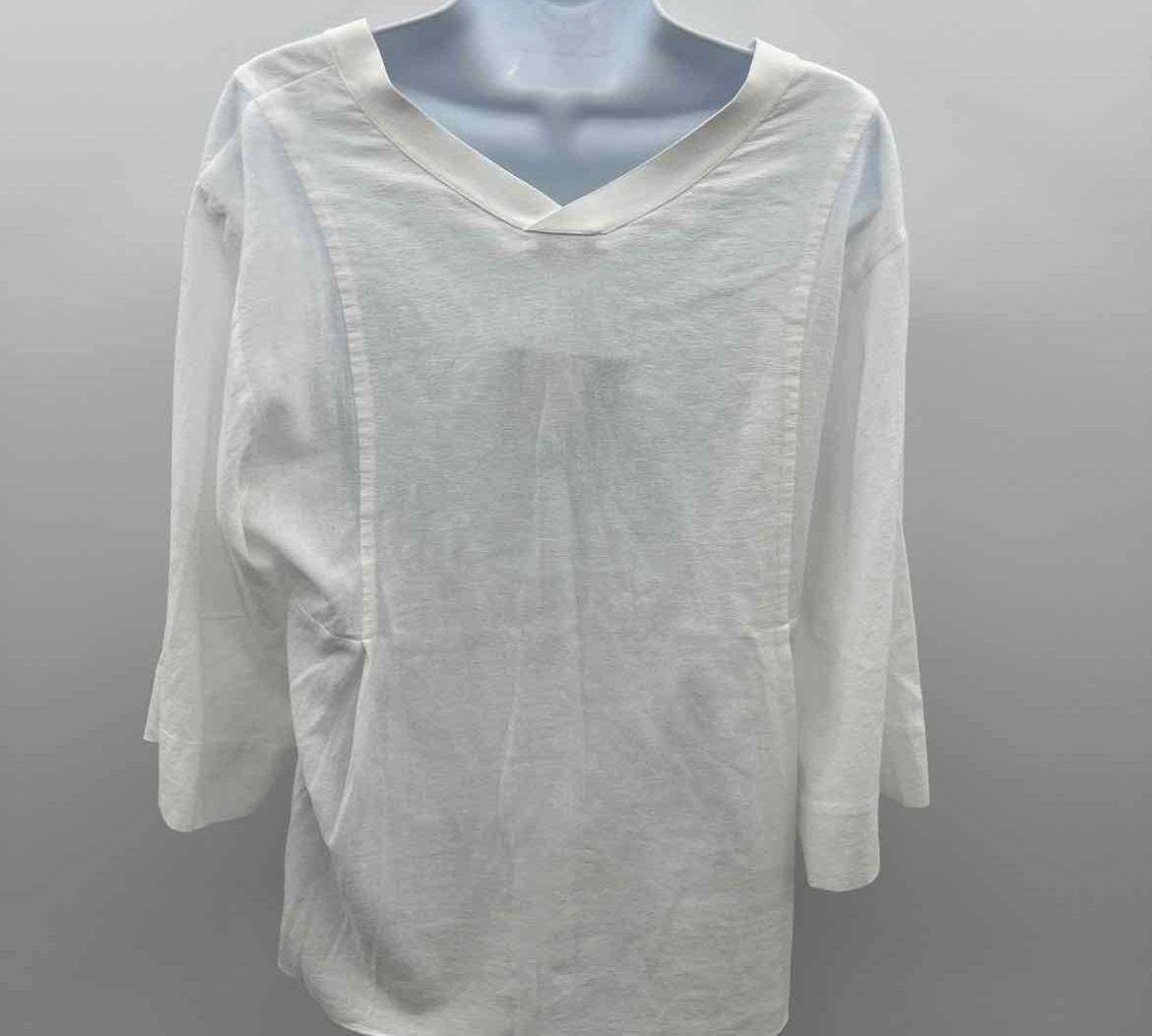 Vince Women's Size S White Solid Long Sleeve Shirt