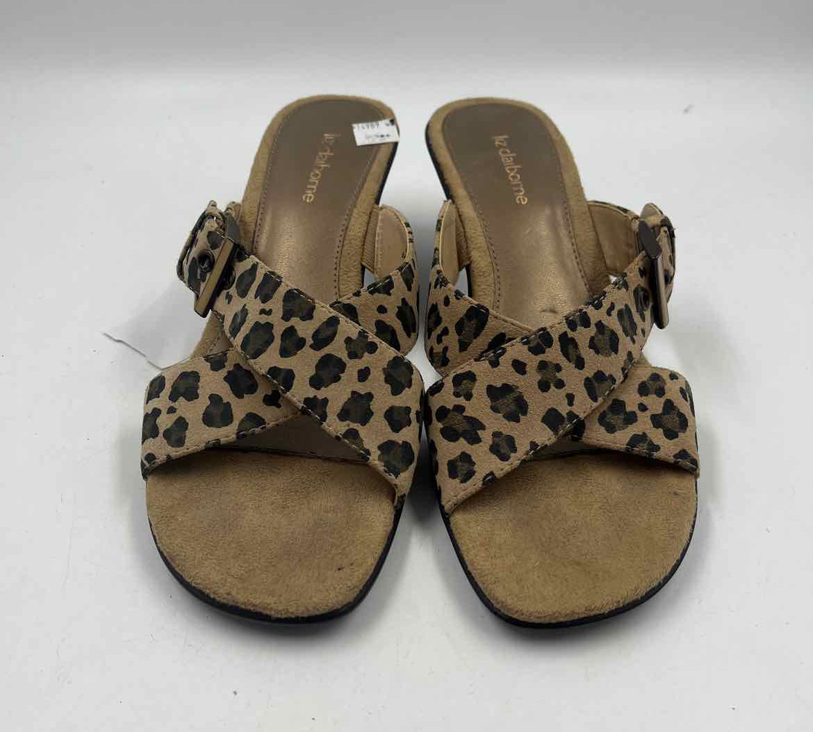 Liz Claiborne Women's Shoe Size 7.5 Tan Animal Print Sandals