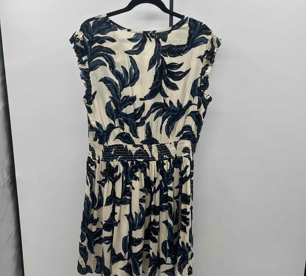 lascana Women's Size 12 Blue Leaf Dress