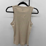 Banana Republic Women's Size M Tan Stripe Sleeveless Shirt