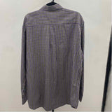 peter millar Men's Size XL Black Cotton Checkered Long Sleeve Shirt