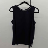 Tahari Women's Size M Black Beaded Sleeveless Shirt