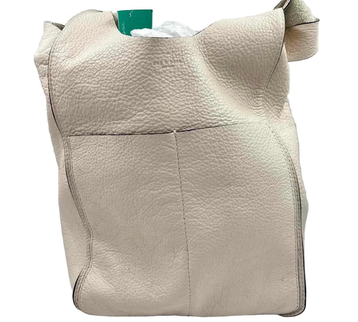 RAG & BONE Cream White Leather LOGAN Hobo Shopper Shoulder Bag Purse