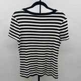 ON 34th Women's Size L Black Stripe Short Sleeve Shirt