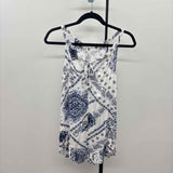 Maurice's Women's Size L Blue Floral Sleeveless Shirt