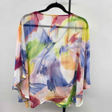 Chico's Women's Size L/XL Multi-Color Abstract Short Sleeve Shirt