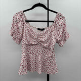 Vibe Women's Size M Mauve Floral Short Sleeve Shirt