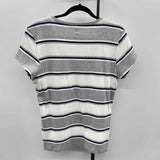 Tommy Hilfiger Women's Size XL Gray Stripe Short Sleeve Shirt