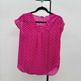 Chaus Women's Size S Fuschia Spotted Short Sleeve Shirt