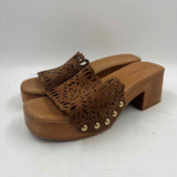 Anthropologie Women's Shoe Size 8 Brown Laser Cut Sandals