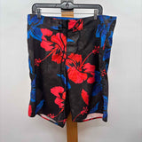 RSQ Men's Size L Black Floral Swim Trunks