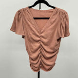 Another Love Women's Size XS Black Textured Short Sleeve Shirt