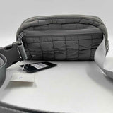 NWT CC Taupe Gray Quilted Nylon Puffer Belt Bag Purse