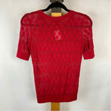 Talbots Women's Size XS Red mesh Short Sleeve Shirt