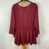 Torrid Women's Size 4X maroon Solid Long Sleeve Shirt