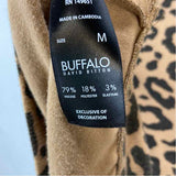 Buffalo Women's Size M Tan Leopard Long Sleeve Shirt