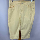 Tribal Women's Size 4 Yellow Solid Capris