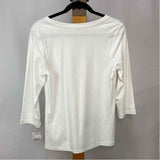 Isaac Mizrahi LIVE! Women's Size S White Solid Long Sleeve Shirt