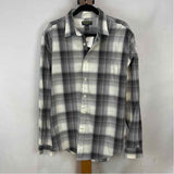 John Bartlett Men's Size L Gray Plaid Long Sleeve Shirt