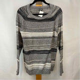 Eddie Bauer Women's Size L Gray Stripe Sweater