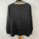Lane Bryant Women's Size XL Black Animal Print Long Sleeve Shirt