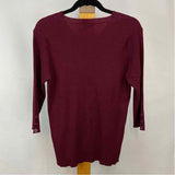 Dress Barn Women's Size XL maroon Ribbed Long Sleeve Shirt