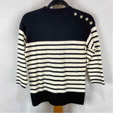 Talbots Women's Size XSP Black Stripe Sweater