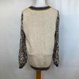 Mystree Women's Size L Beige Leopard Sweater