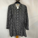 Tulip Women's Size L Black Abstract Button-Up