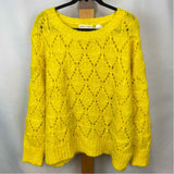 Sleeping on Snow Women's Size L Yellow Crochet Sweater