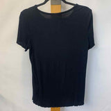 Marled Women's Size S Black Ribbed Short Sleeve Shirt
