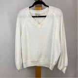 Warm & Cozy Women's Size L White Nubby Sweater