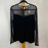 Ralph Lauren Women's Size XL Black tulle Long Sleeve Shirt