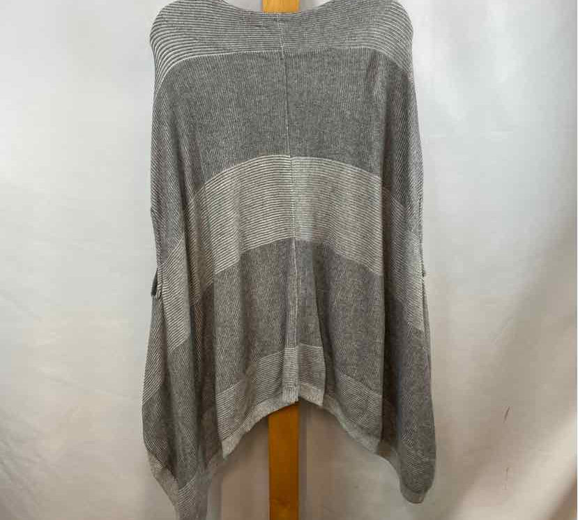 Moth Women's Size XS/S Gray Stripe Poncho