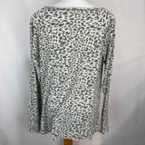 POL Women's Size L Gray Leopard Long Sleeve Shirt