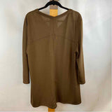 Simply Noelle Women's Size XXL Brown Solid Long Sleeve Shirt