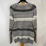 Eddie Bauer Women's Size L Gray Stripe Sweater