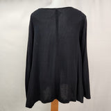 Tahari Women's Size S Black Solid Long Sleeve Shirt