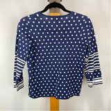 Belford Women's Size XS Navy Spotted Long Sleeve Shirt
