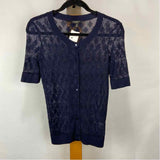 Talbots Women's Size XS Navy mesh Short Sleeve Shirt