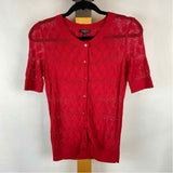 Talbots Women's Size XS Red mesh Short Sleeve Shirt