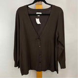 Avenue Women's Size XL Brown Solid Cardigan