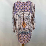 Black Rainn Women's Size L Purple Floral Long Sleeve Shirt