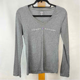 Tommy Hilfiger Women's Size S Gray Logo Long Sleeve Shirt