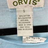 Orvis Women's Size S Baby Blue Solid Long Sleeve Shirt
