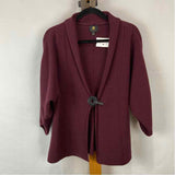 JM Collection Women's Size S maroon Solid Cardigan
