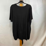 Grace & Karma Women's Size XXL Black Solid Short Sleeve Shirt