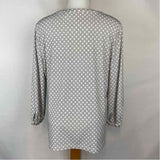 New York & Co. Women's Size L White Diamond Long Sleeve Shirt